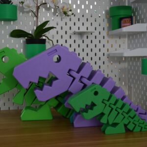 3D Printed Articulated T-Rex Toy | Flexible Dinosaur Fidget Collectible